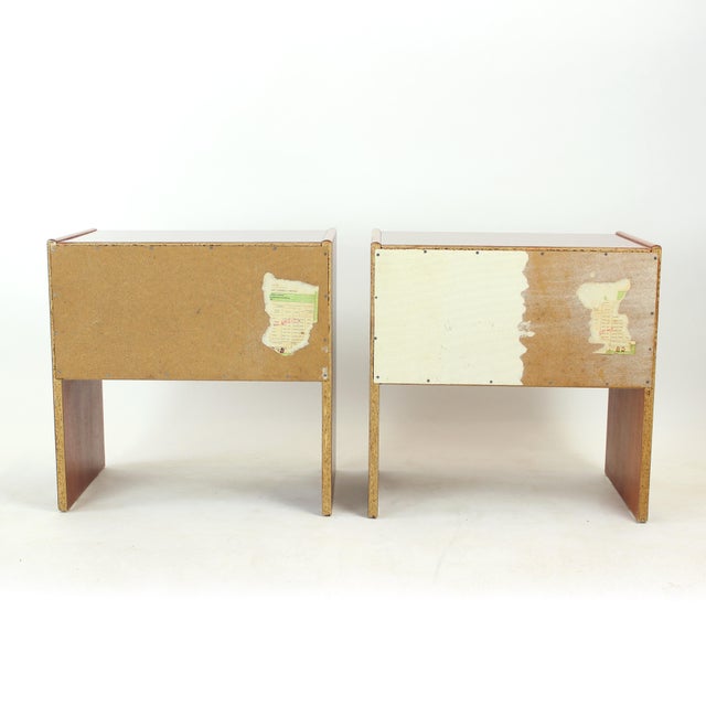 Square Bedside Tables in Mahogany, Czechoslovakia, 1970s, Set of 2 For Sale - Image 13 of 14