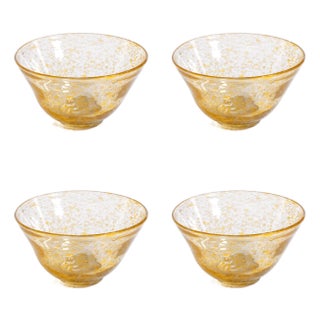 Antibes 4-Piece Set Glass Bowls, Yellow For Sale