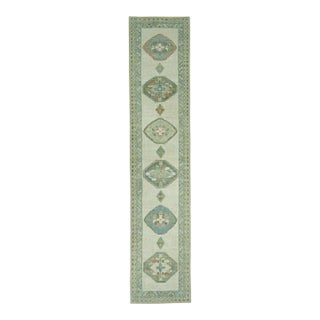 Turkish Oushak Rug 2'8" x 12'5" #19215 For Sale