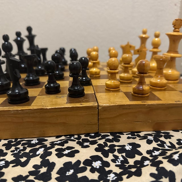 Vintage Chess Game Wooden 1960s For Sale - Image 10 of 10