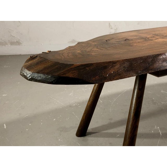 Gouge-cut Wooden Coffee Table, France, 1950s For Sale - Image 15 of 18