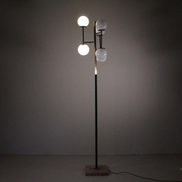 Glass & Metal Floor Lamp For Sale - Image 5 of 5