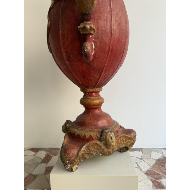 17th Century Baroque Candleholder in Lacquered Wood and Plaster, Spain, 1600 For Sale - Image 17 of 18