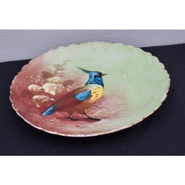 Limoges, France Antique Limoges France Hand Painted Game Bird Plate Guerin Porcelain Gold For Sale - Image 4 of 14