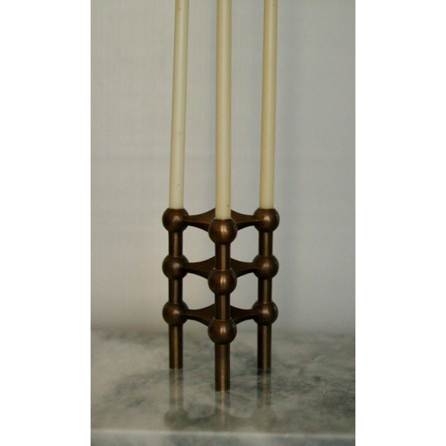 Vintage Brass Candleholders from Stoff Nagel, Set of 3 For Sale - Image 11 of 14