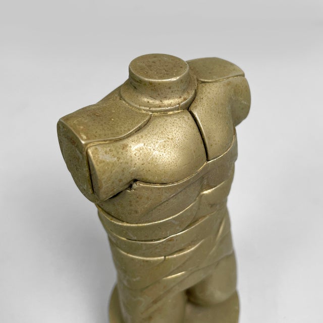 Metal Spanish Nickel-Plated Metal Sculpture of Mini David by Miguel Berrocal, 1968-70 For Sale - Image 7 of 15