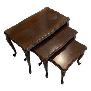 Louis XV Rustic Nesting Coffee Tables, 1950, Set of 3 For Sale