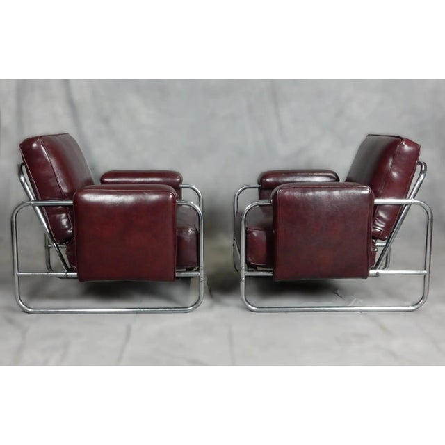 Industrial Machine age Industrial Nickel Plated Steel Lounge Chairs - A Pair For Sale - Image 3 of 11