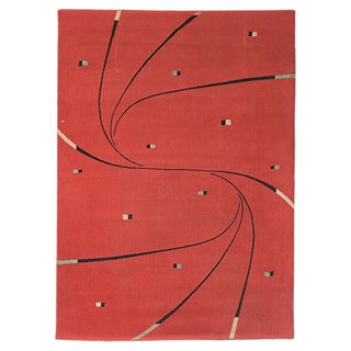 German Wool Rug with Graphic Design, 1950s For Sale