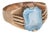 10k Yellow Gold With Faceted Blue Gemstone Ring For Sale