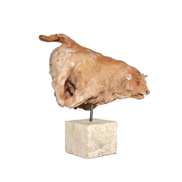 Terracotta Bull Sculpture by Mario Bertozzi For Sale