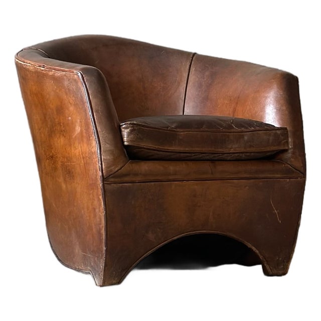 Bart Van Bekhoven 'Cocoon' Leather Lounge Chair For Sale
