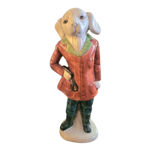 Vintage Beagle Hunter Staffordshire Style Smoking Jacket Room Decor Statue