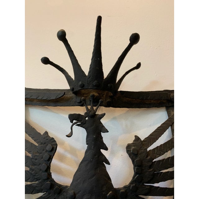 Early 20th C. Ironwork Crest Hat/Coat Rack For Sale - Image 4 of 10