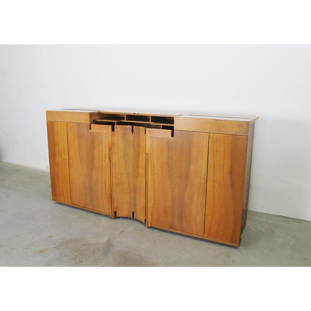 Mid-Century Modern Walnut Scaligera Series Sideboard by Franco Poli for Bernini 1980s For Sale - Image 3 of 11