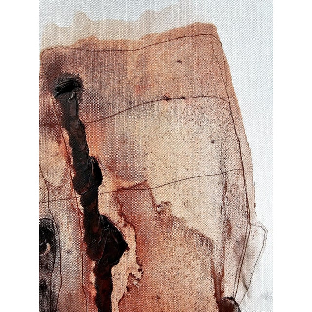 16.5" by 20.5" One-of-a-Kind Original Natural Color Palette Abstract Painting / Earth Tones / Abstraction For Sale - Image 6 of 8
