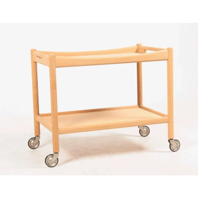 Serving table or bar cart in teak By Hans Jørgen Wegner for Andreas Tuck Denmark 1960s. Great condition I have official...
