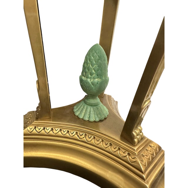 Mint Vintage French Empire Style Mint Green and Brass Table Lamp For Sale - Image 8 of 12