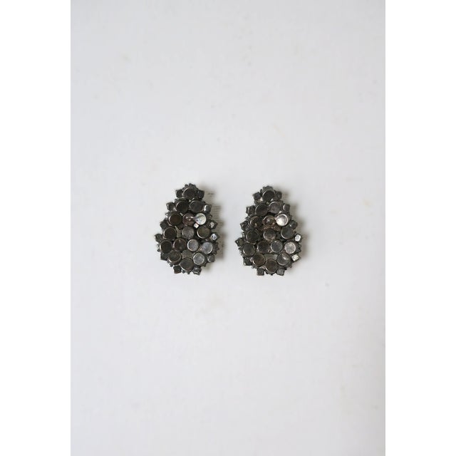 Light Pink Iridescent Rhinestone Cluster Earrings, Pierced, Circa 1990s, A Pair For Sale - Image 8 of 8