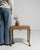 Carved oak side table in Weathered Honey Oak. The weathered honey oak surface highlights cabriole legs, heart-shaped apron...