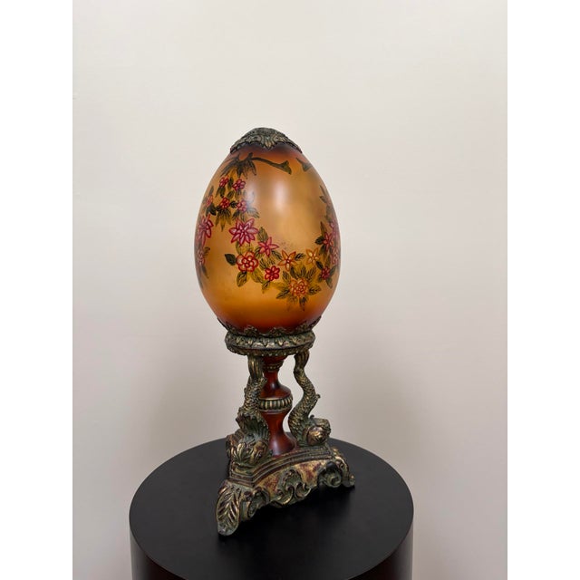 Vintage Hollywood Regency Porcelain Egg Sculpture For Sale In New York - Image 6 of 11