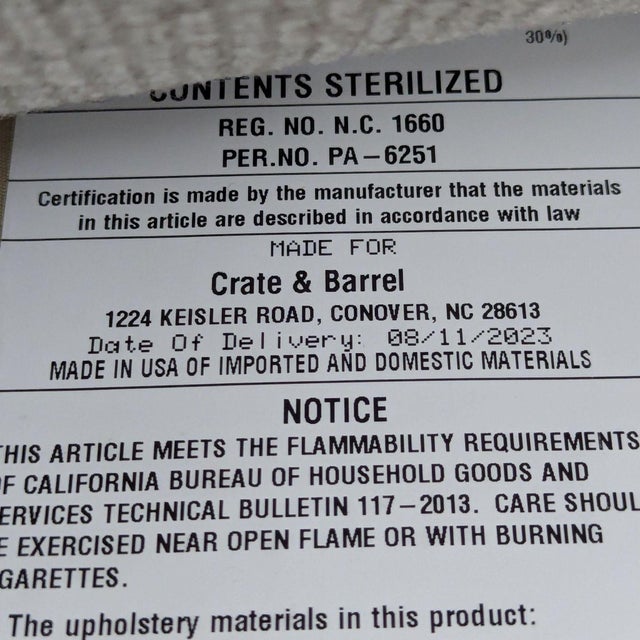 Gray Crate & Barrel Lounge Modern 3-Seat Sofa For Sale - Image 8 of 8