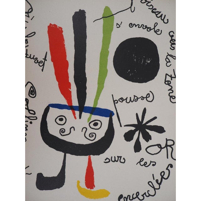 Joan MIRO The bird Original lithograph (Mourlot workshop) On thick paper 31 x 24 cm Limited edition of 1500 copies Edition...