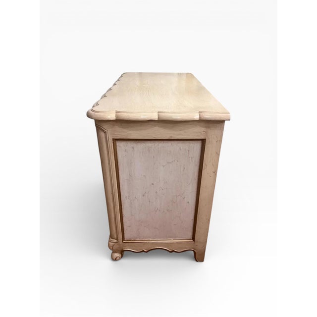 Wood Hickory Chair Furniture Co. French Country Style Cream Normandy Chest For Sale - Image 7 of 13