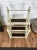 Gold Mid-Century Italian Carved Walnut Wood and Leather 4-Step Library Ladder, 1950s For Sale - Image 8 of 9