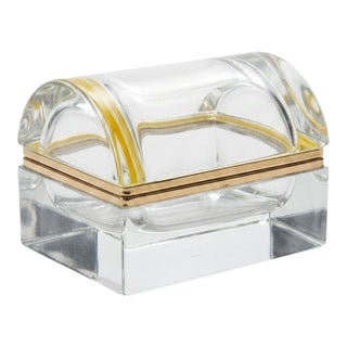 Heavy Crystal Covered Salt Box With Scoop For Sale