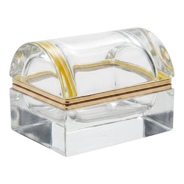 Heavy Crystal Covered Salt Box With Scoop For Sale
