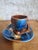 1950s Art Deco Vallauris Coffee Service with Cobalt Blue Flamed Glaze, 1950s, Set of 15 For Sale - Image 5 of 18