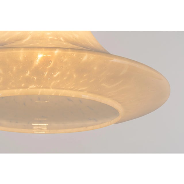 White Large Limburg Brass With Opal Glass Pendant Light, Germany, 1970s For Sale - Image 8 of 12
