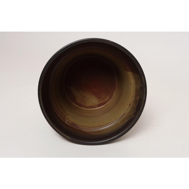 Vintage Orange and Red Ceramic Planter With Botanical Relief by Deanna Nichols For Sale - Image 9 of 18