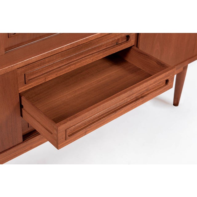 Mid-Century Danish Teak Tall Sideboard or Bar Cabinet by Johannes Andersen For Sale - Image 11 of 18