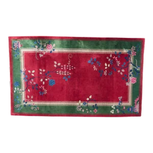 1920's Chinese Red Art Deco Rug