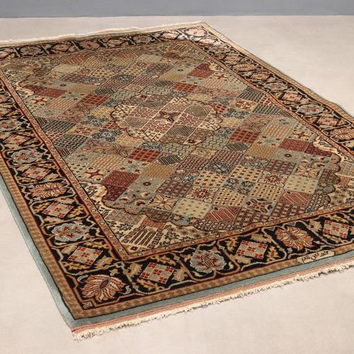Beige Vintage Indian Tabriz Rug For Sale - Image 8 of 8