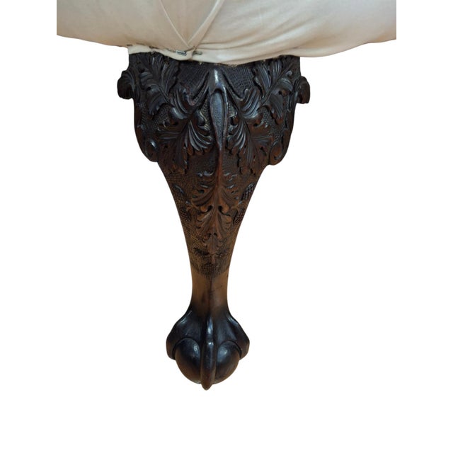 Brown Georgian Style Ball & Claw Foot Bench For Sale - Image 8 of 10
