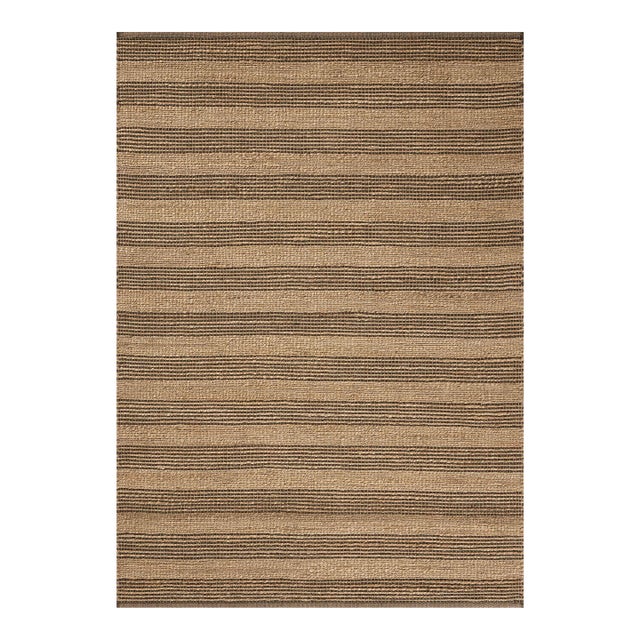 Chris Loves Julia x Loloi Judy Natural / Chocolate 18" x 18" Sample Rug For Sale