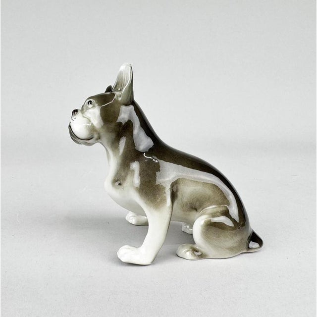 Ceramic French Bulldog Figurine in Porcelain from Royal Dux, 1960s For Sale - Image 7 of 10