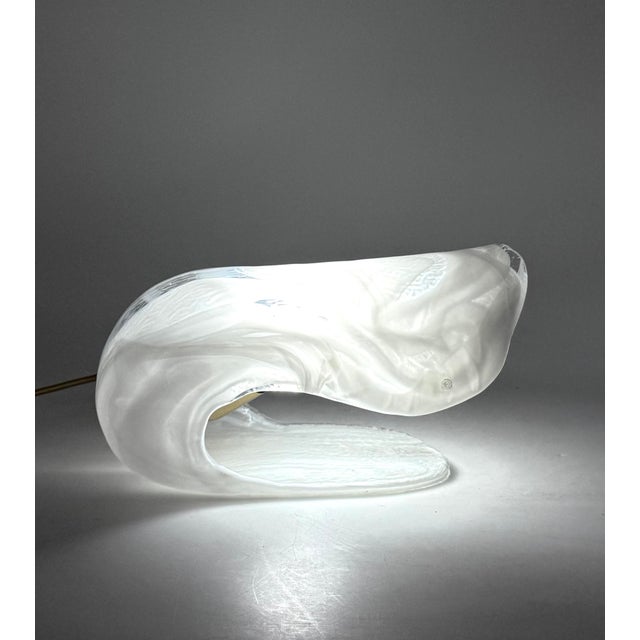 Sculptural Shell-Shaped Blown Murano Glass Table Lamp from La Murrina, Italy, 1970s For Sale - Image 9 of 14