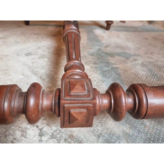 French Walnut Writing Table with Drawer, 1930 For Sale - Image 13 of 16