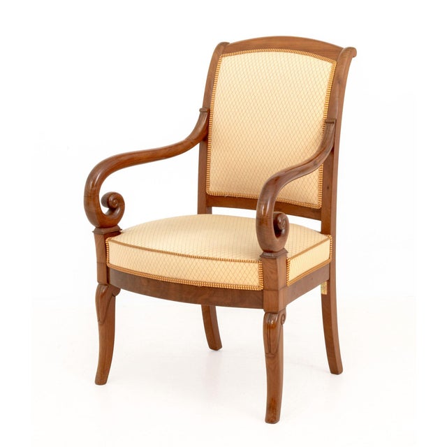 Louis Philippe Walnut Upholstered Fauteuils, Pair For Sale In New York - Image 6 of 11