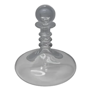 Baccarat Glass Spiral Ring Neck Wine Liquor Decanter With Moon Stopper France