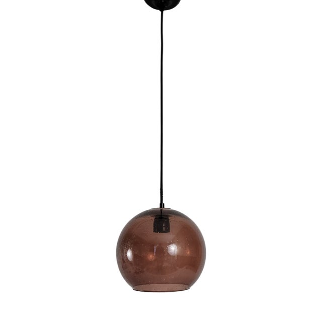 Bubbled Glass Pendant Light, 1980 For Sale