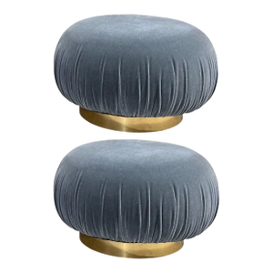 Adrian Pearsall Swivel Pouf Ottomans W/Brass Bases, 1980