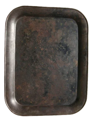 Large Antique Painted Sheet Metal Tray, France, 1970s