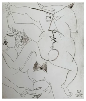 Leszek Rózga, Frivolities, Drypoint on Paper, 2004