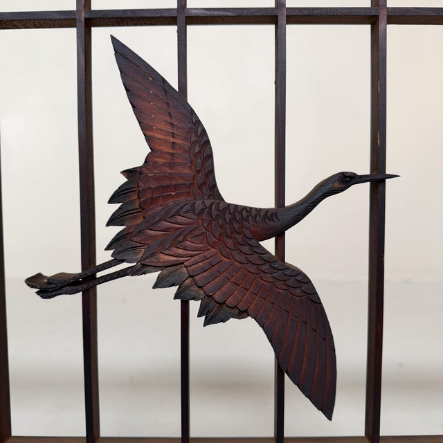 Japanese Ranma Panel with Cranes, 1930s For Sale - Image 10 of 13