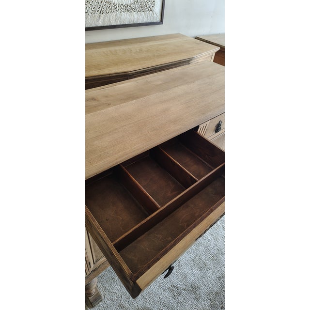 Antique English Oak Sideboard With Bun Feet and Carved Details For Sale - Image 12 of 12